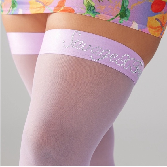 Savage X Fenty Purple Lite Stay Up Thigh Highs - Picture 4 of 10